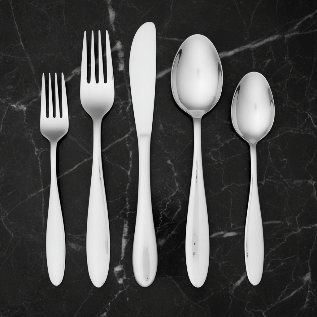 Jasmine 30 Piece Flatware Set With Caddy. Service for 6
