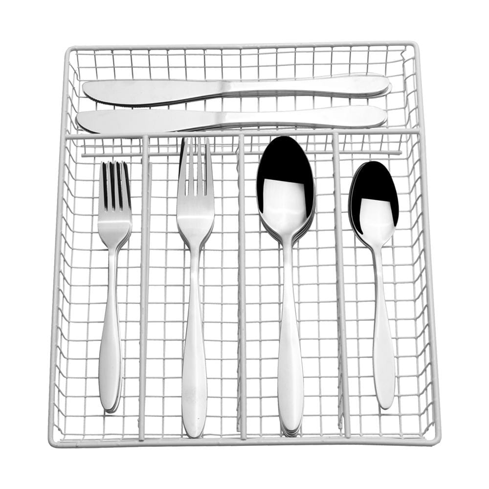 Jasmine 30 Piece Flatware Set With Caddy. Service for 6