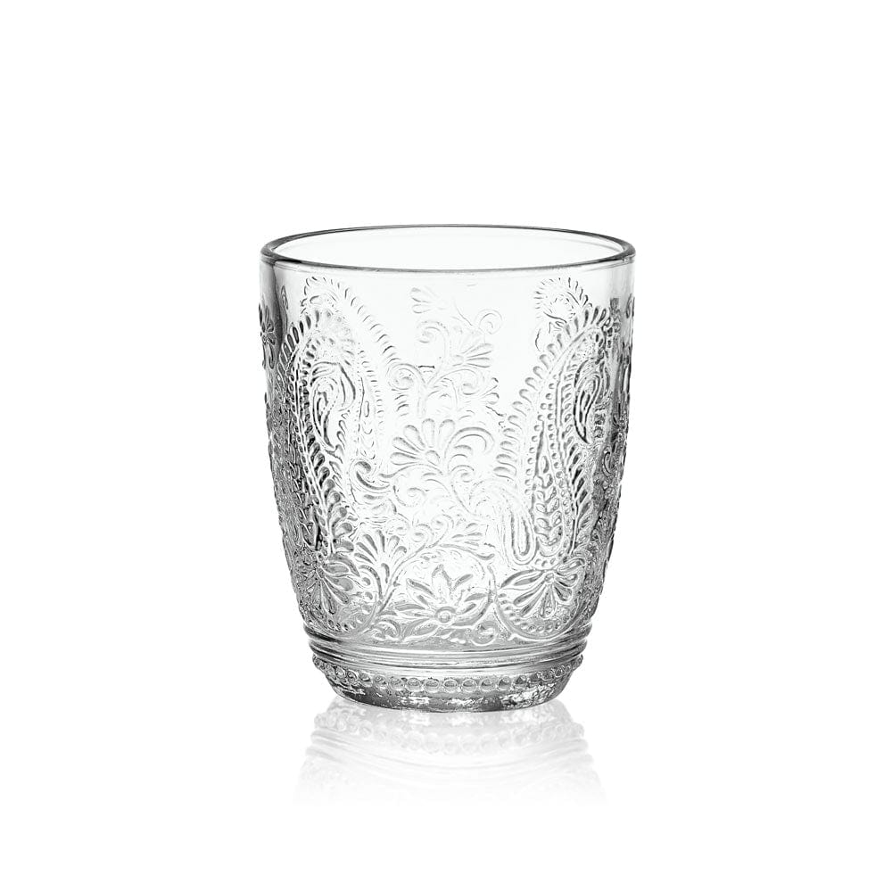 Fitz and Floyd Maddi Double Old Fashioned Glasses Set of 4. Clear