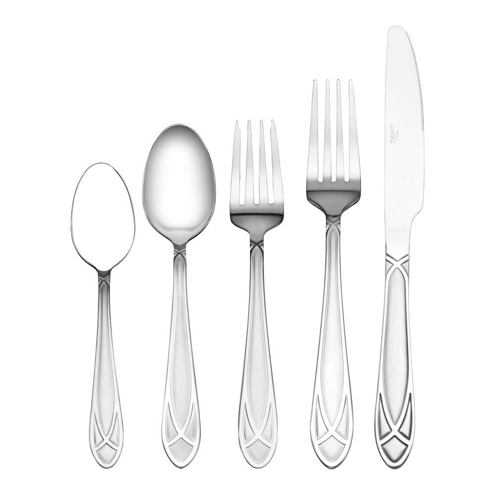 Mirage Frost 42 Piece Flatware Set with Wire Caddy. Service for 8