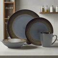 Monroe Gray 16 Piece Dinnerware Set. Service for 4