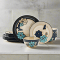 Painted Butterfly Blue 12 Piece Dinnerware Set. Service for 4