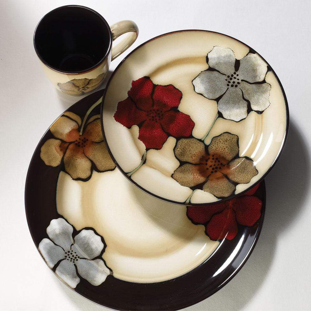 Painted Poppies 32 Piece Dinnerware Set. Service for 8