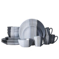 Parker Gray 16 Piece Dinnerware Set. Service for 4