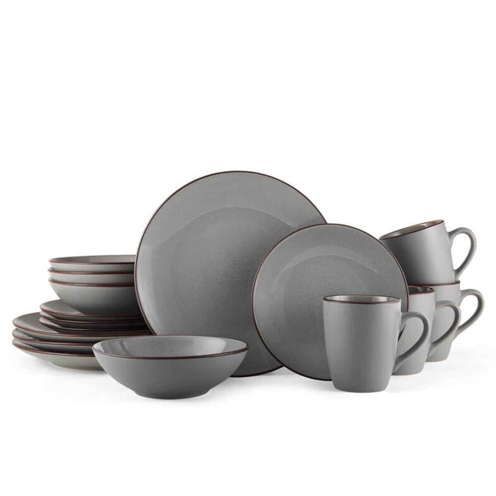 Pierce Gray 16 Piece Dinnerware Set. Service for 4