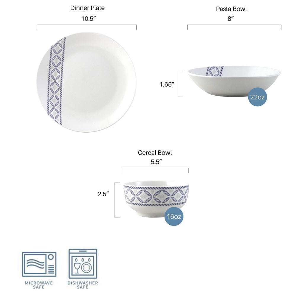 Preslie 18 Piece Dinnerware Set. Service for 6