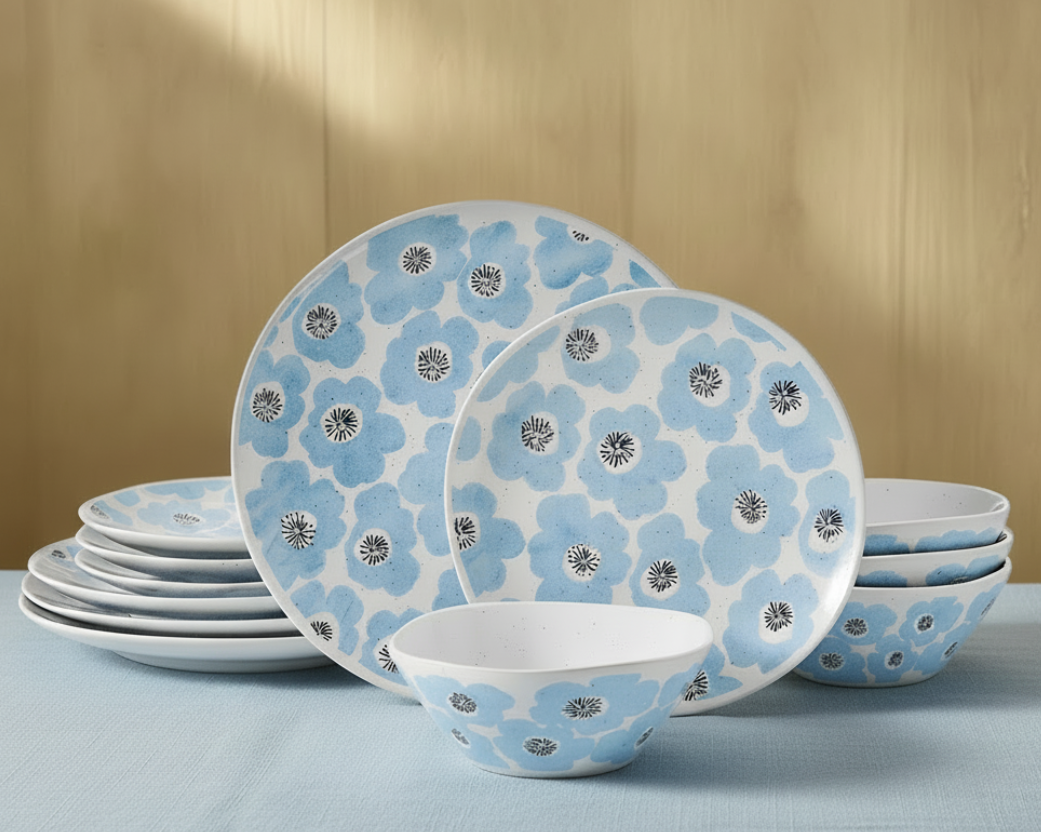 Radiant Floral 12 Piece Set. Service for 4