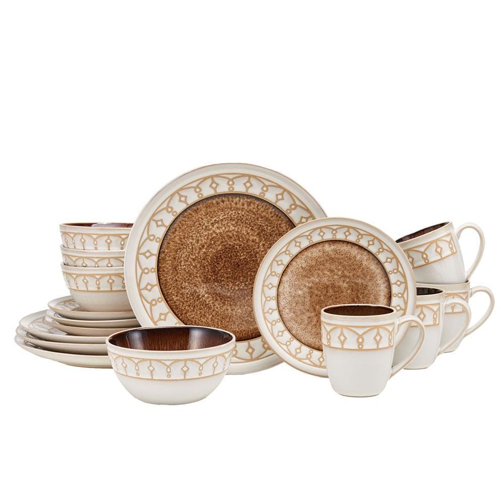 Remi Beige 16 Piece Dinnerware Set. Service for 4