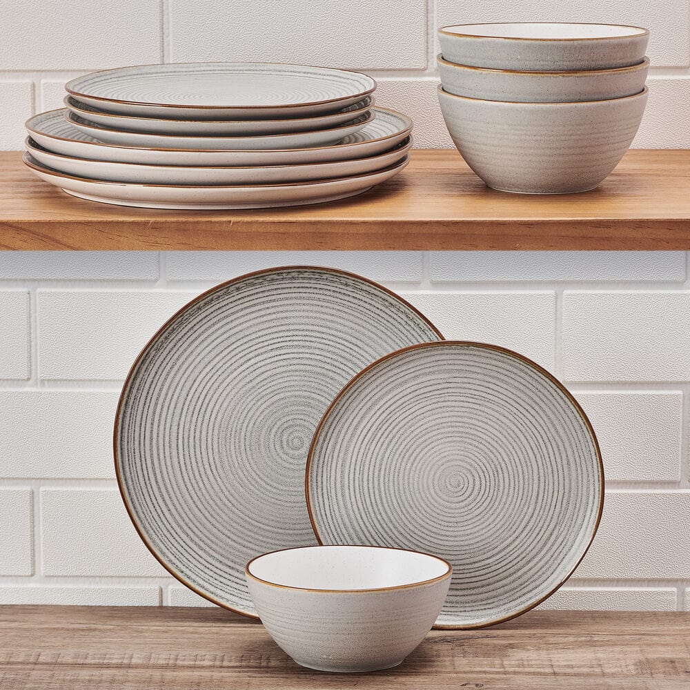 Rowan Gray Service 12 Piece Set. Service for 4