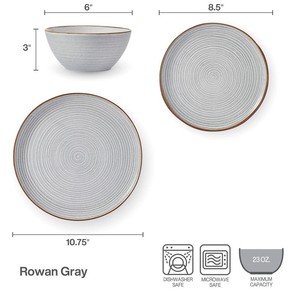 Rowan Gray Service 12 Piece Set. Service for 4