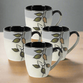 Rustic Leaves Set of 4 Mugs
