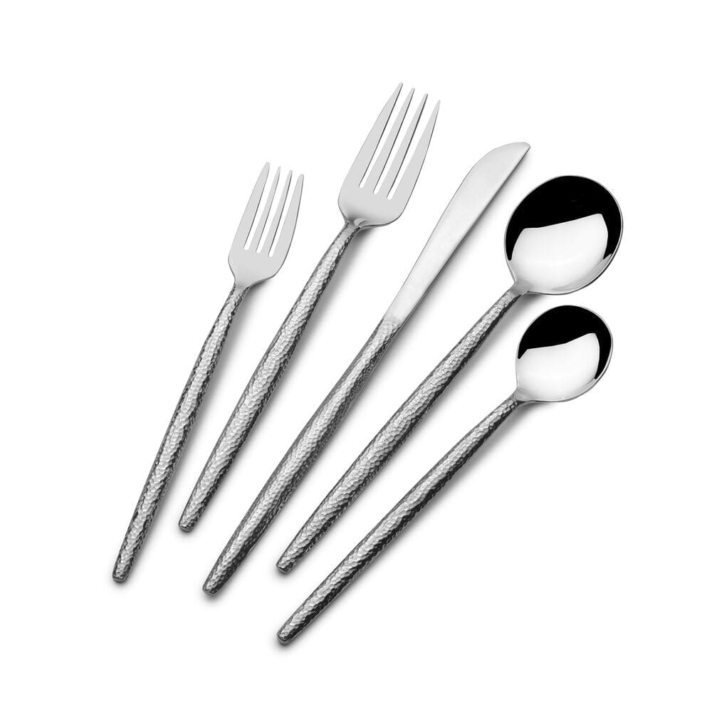 Forged Shea Hammered 20 Piece Flatware Set. Service for 4