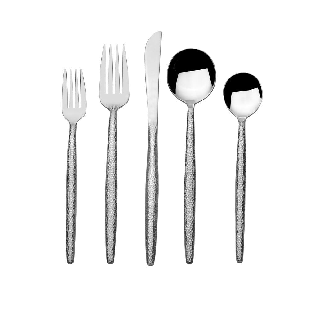 Forged Shea Hammered 20 Piece Flatware Set. Service for 4