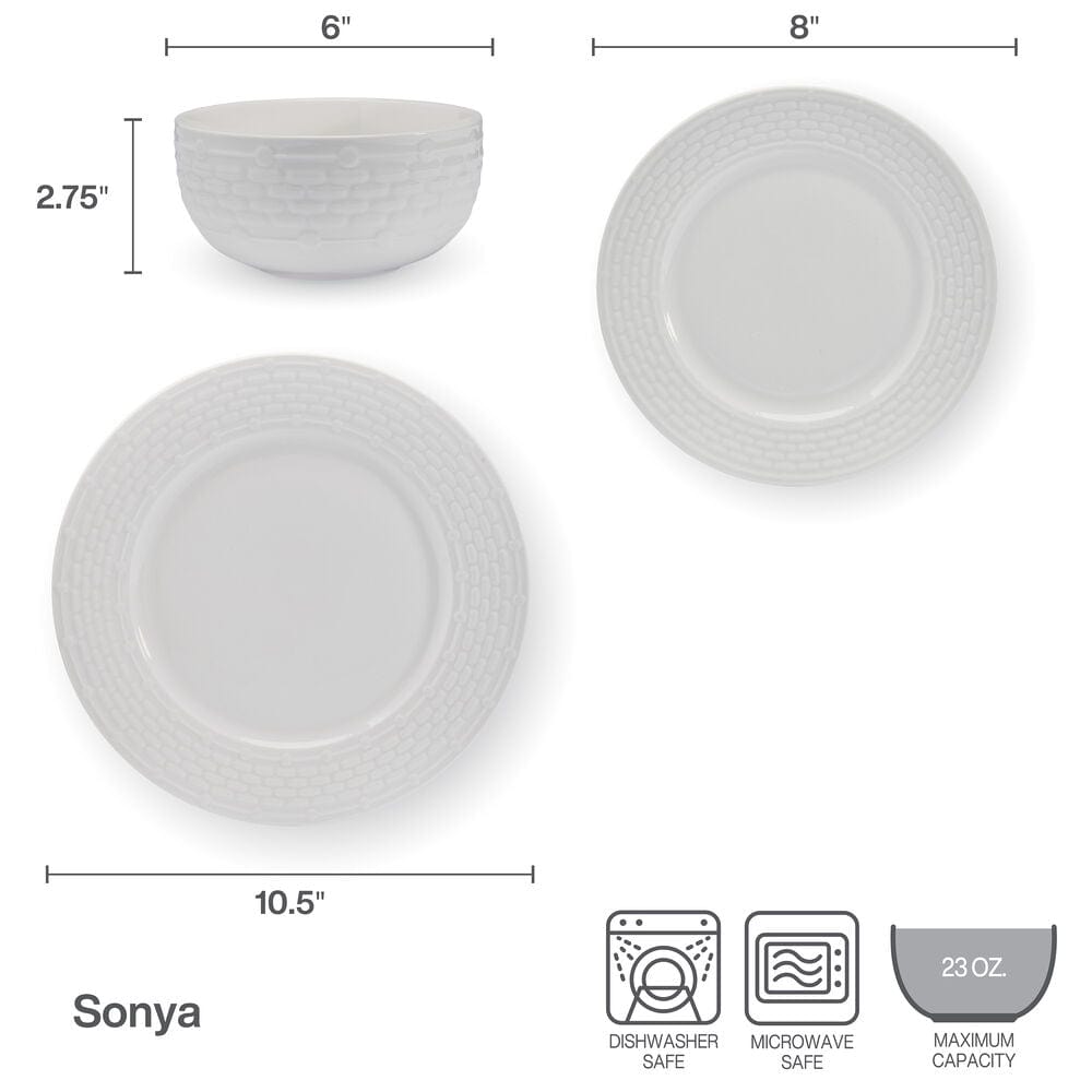 Sonya 24 Piece Dinnerware Set. Service for 8