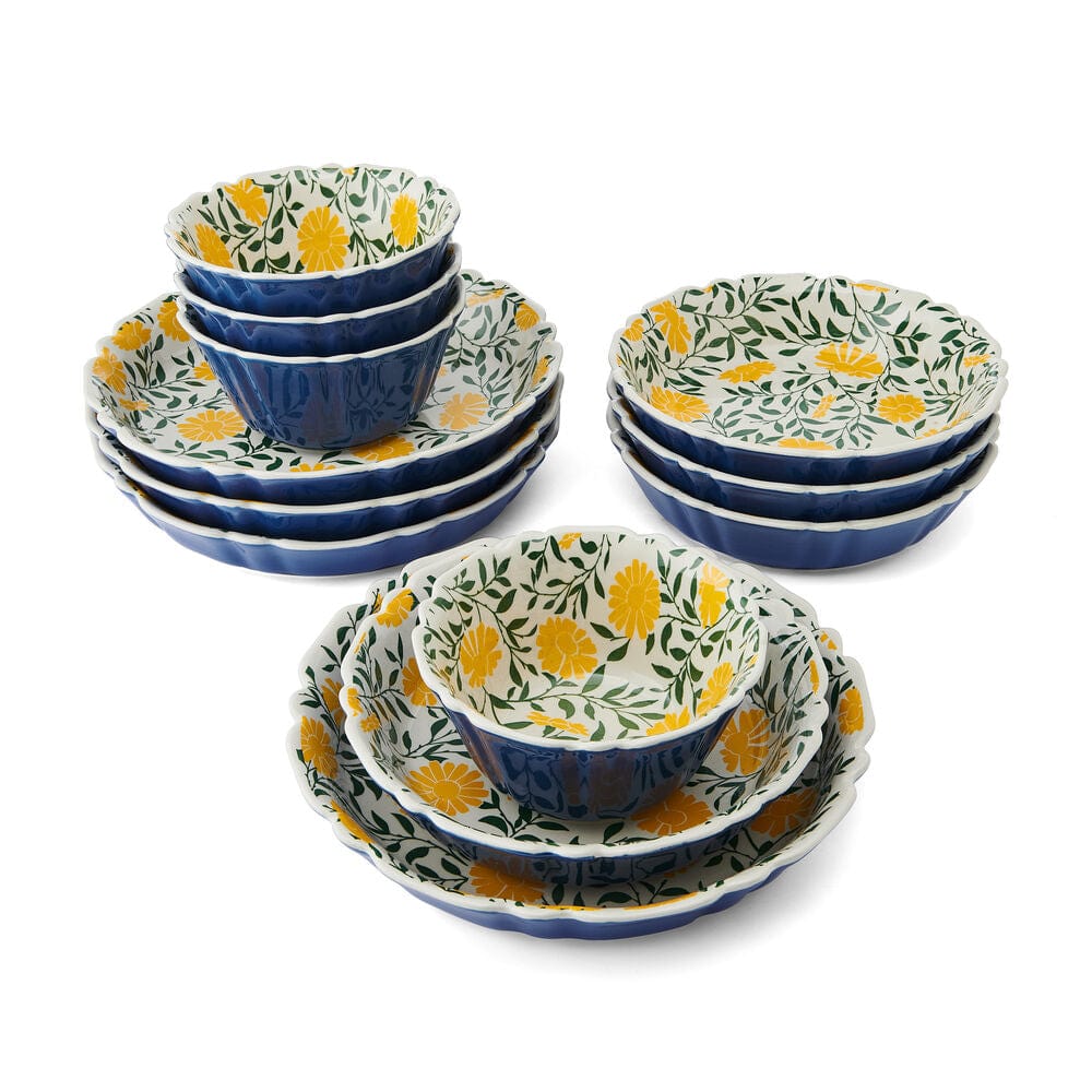 Tranquil Elegance 12 Piece Dinnerware Bowl Set. Service for 4