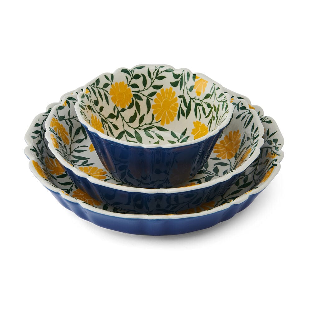 Tranquil Elegance 12 Piece Dinnerware Bowl Set. Service for 4