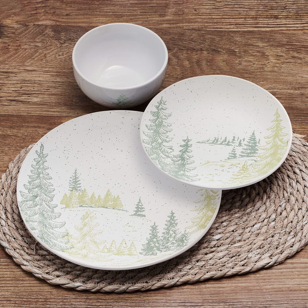 Tranquil Trails 12 Piece Dinnerware Set. Service for 4