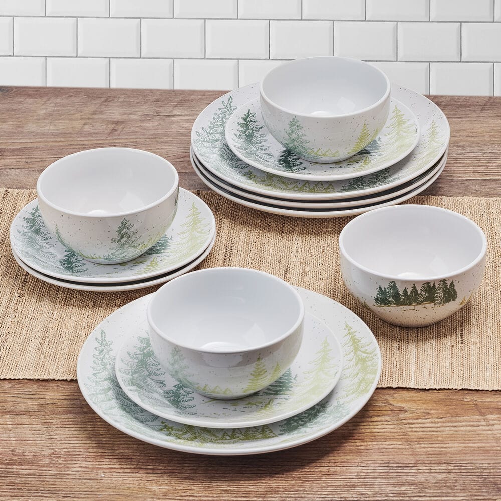 Tranquil Trails 12 Piece Dinnerware Set. Service for 4