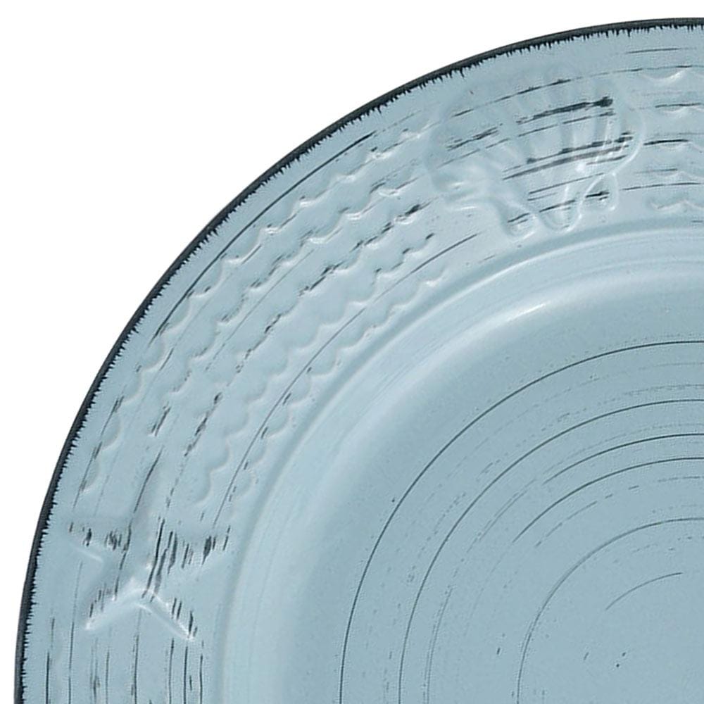 Trellis Coastal Teal 16 Piece Dinnerware Set. Service for 4