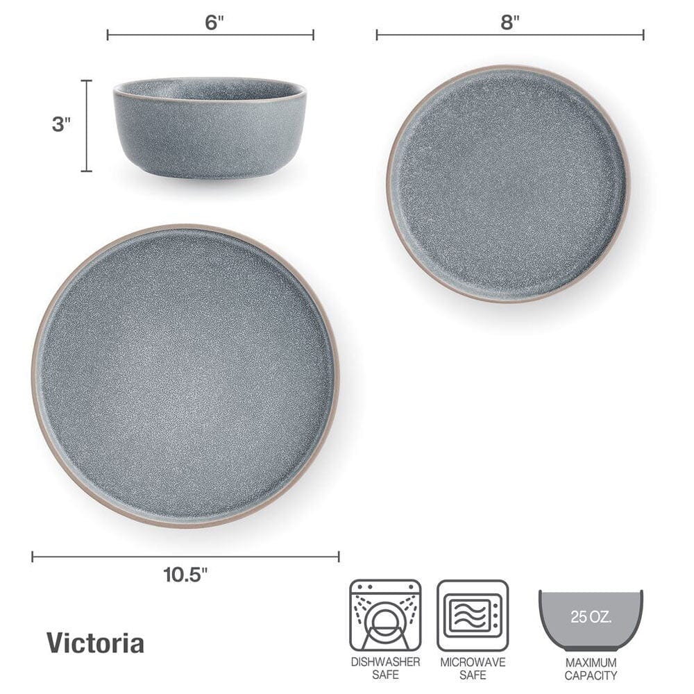 Victoria 12 Piece Dinnerware Set. Service for 4
