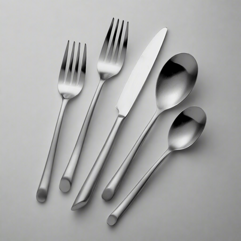 Wave Forged Satin 20 Piece Flatware Set. Service for 4