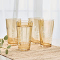 Fitz and Floyd Wildflower Highball Glasses Set of 4. Gold