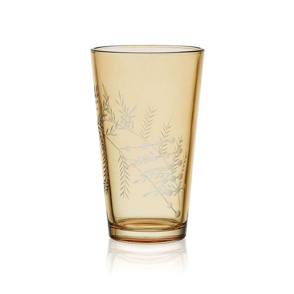 Fitz and Floyd Wildflower Highball Glasses Set of 4. Gold