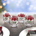 Winterberry® Ribbon Set of 4 Stemless Wine Glasses